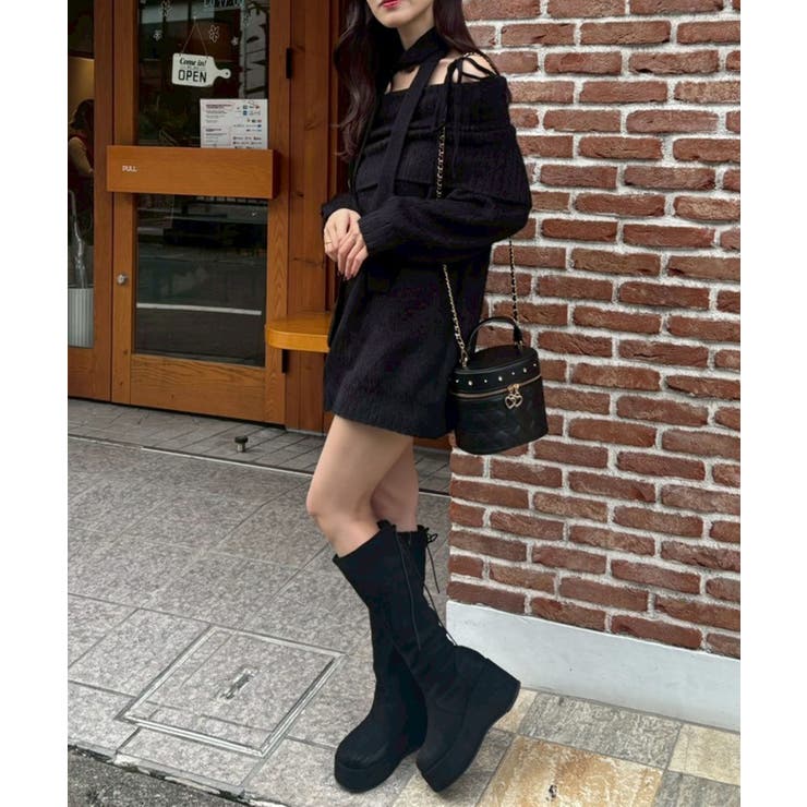 チョーカー付きオフショルミニワンピ | MAJESTIC LEGON  | 詳細画像24 