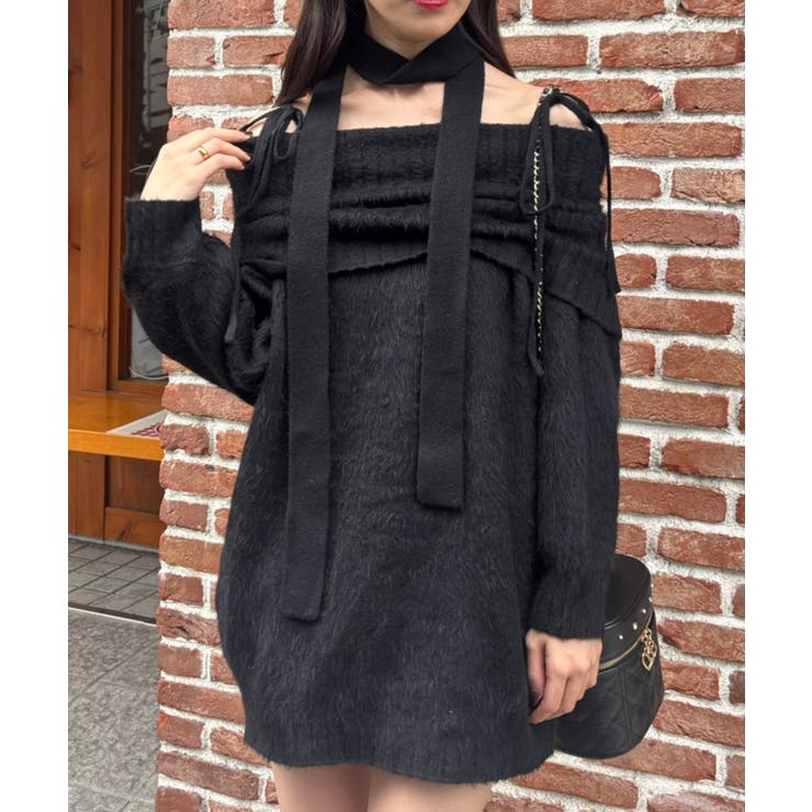 チョーカー付きオフショルミニワンピ | MAJESTIC LEGON  | 詳細画像26 