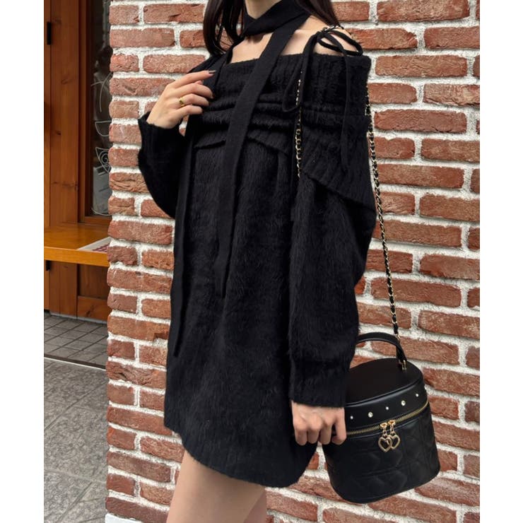 チョーカー付きオフショルミニワンピ | MAJESTIC LEGON  | 詳細画像27 