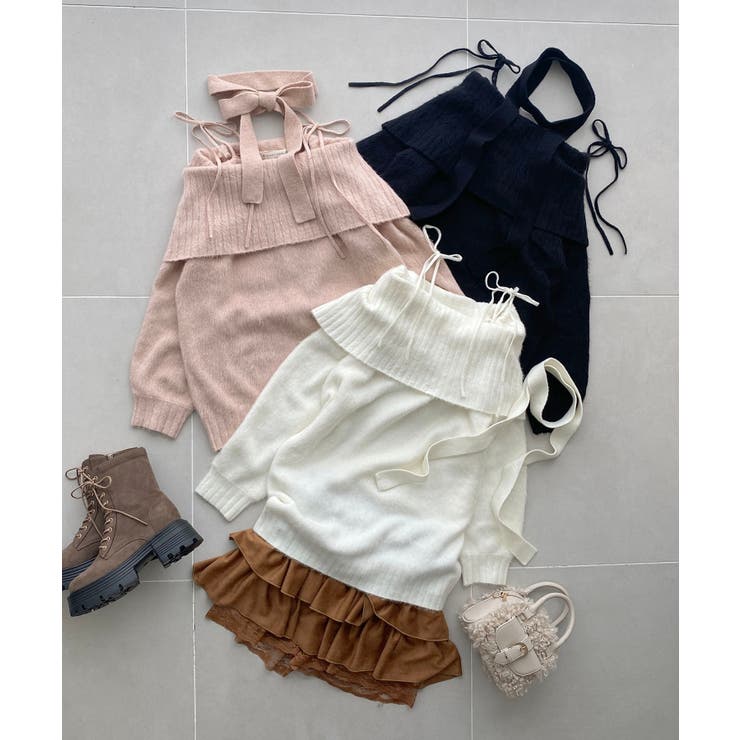 チョーカー付きオフショルミニワンピ | MAJESTIC LEGON  | 詳細画像30 