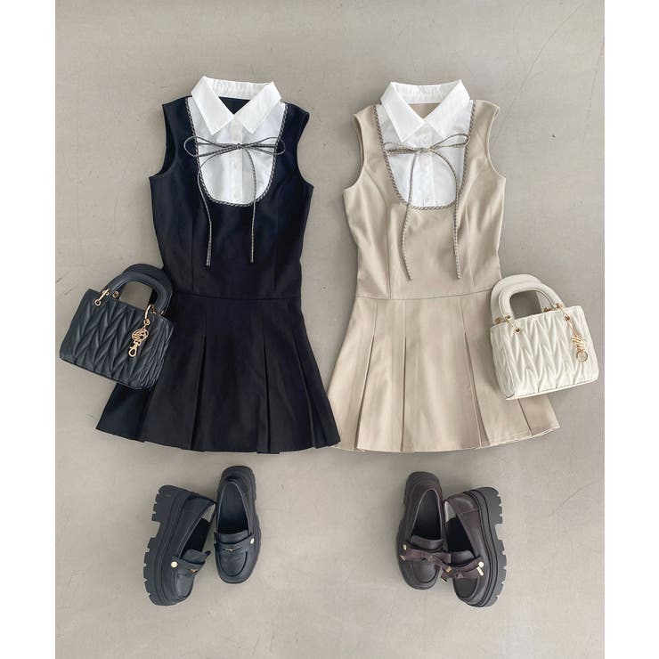 ドッキングノースリーブミニワンピース | MAJESTIC LEGON  | 詳細画像1