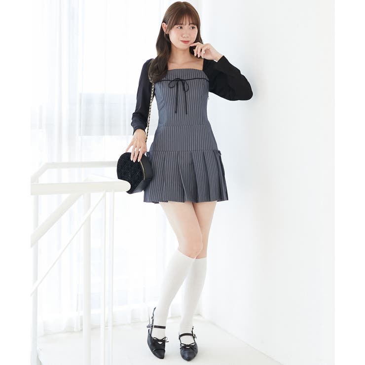 ドッキングプリーツミニワンピ | MAJESTIC LEGON  | 詳細画像1 