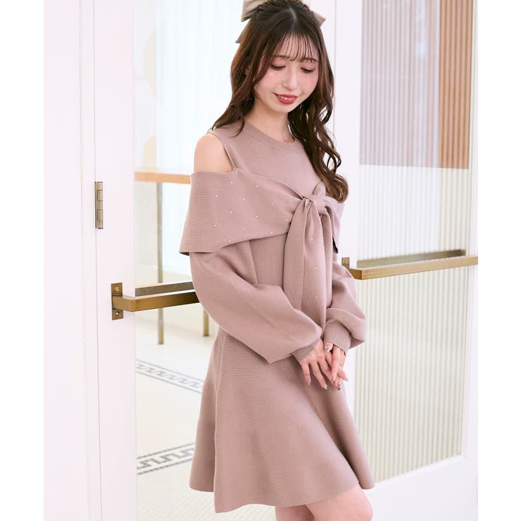 ビジューリボンニットミニワンピース | MAJESTIC LEGON  | 詳細画像10 