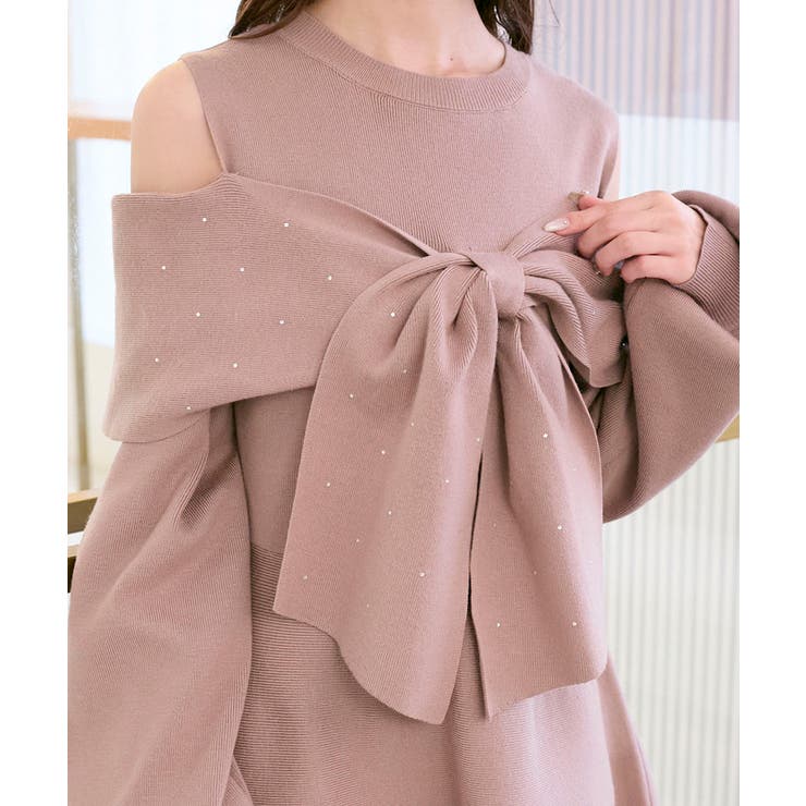 ビジューリボンニットミニワンピース | MAJESTIC LEGON  | 詳細画像13 