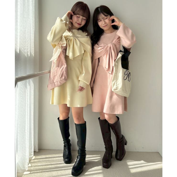 ビジューリボンニットミニワンピース | MAJESTIC LEGON  | 詳細画像17 