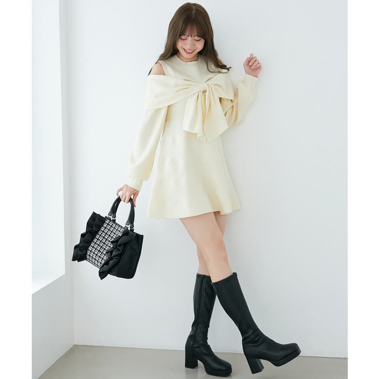 ビジューリボンニットミニワンピース | MAJESTIC LEGON  | 詳細画像21 