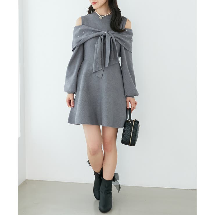 ビジューリボンニットミニワンピース | MAJESTIC LEGON  | 詳細画像37 