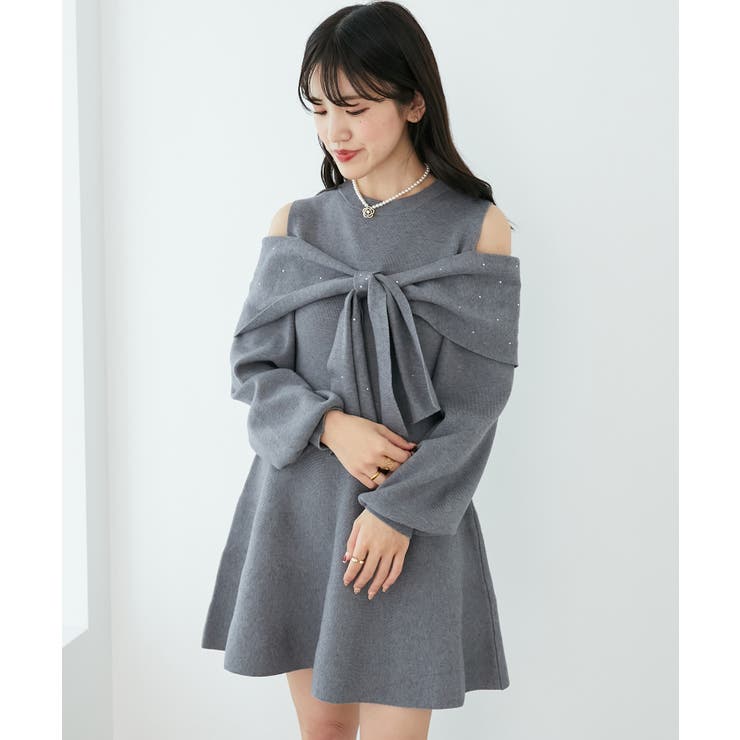 ビジューリボンニットミニワンピース | MAJESTIC LEGON  | 詳細画像40 