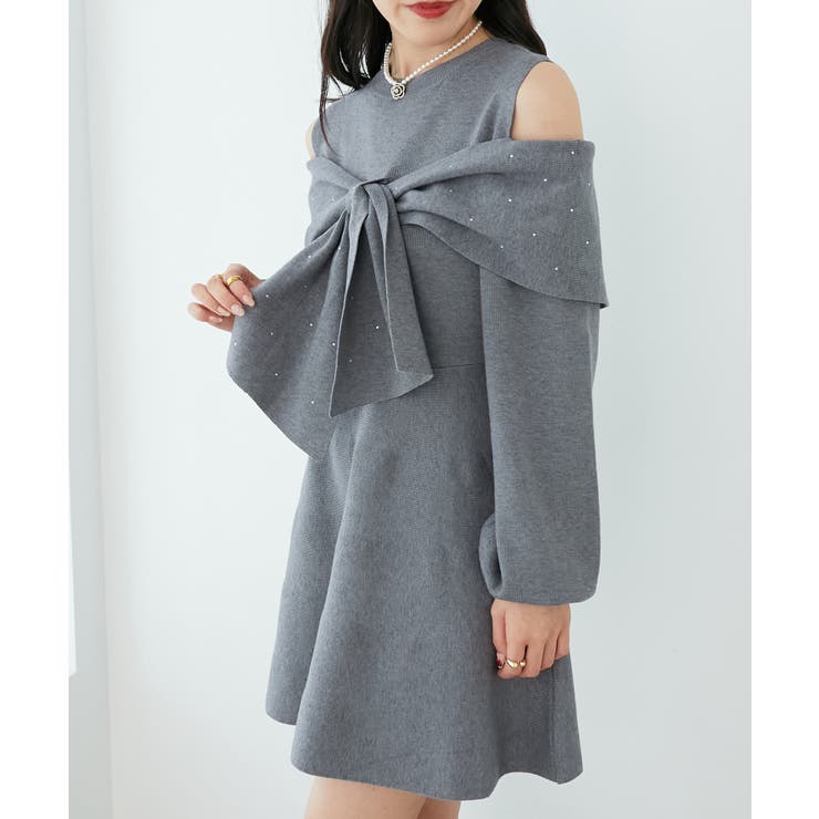 ビジューリボンニットミニワンピース | MAJESTIC LEGON  | 詳細画像41 