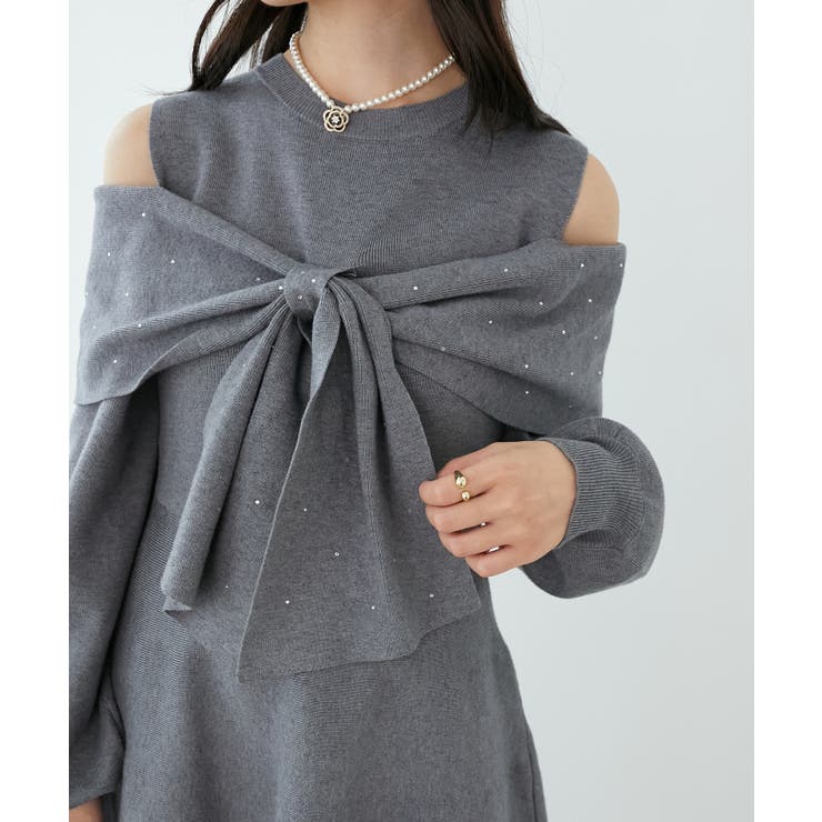 ビジューリボンニットミニワンピース | MAJESTIC LEGON  | 詳細画像43 