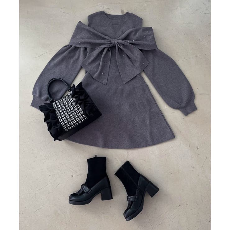 ビジューリボンニットミニワンピース | MAJESTIC LEGON  | 詳細画像44 