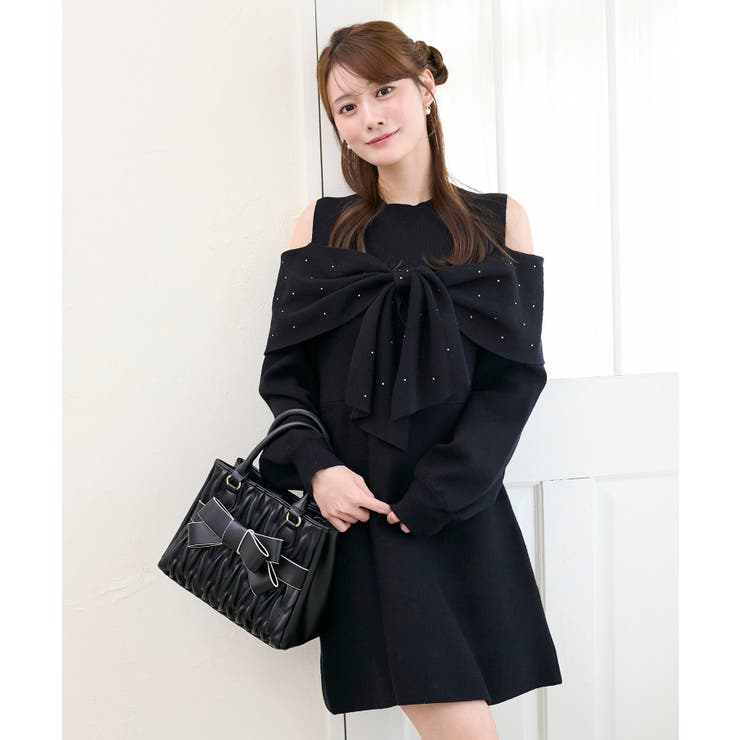 ビジューリボンニットミニワンピース | MAJESTIC LEGON  | 詳細画像46 