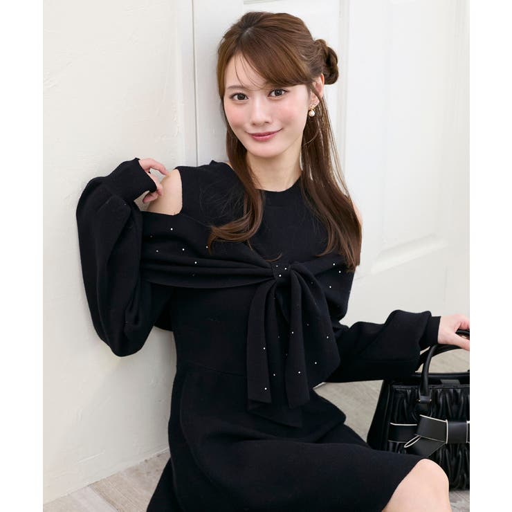 ビジューリボンニットミニワンピース | MAJESTIC LEGON  | 詳細画像49 