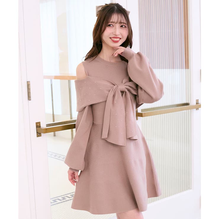 ビジューリボンニットミニワンピース | MAJESTIC LEGON  | 詳細画像9 