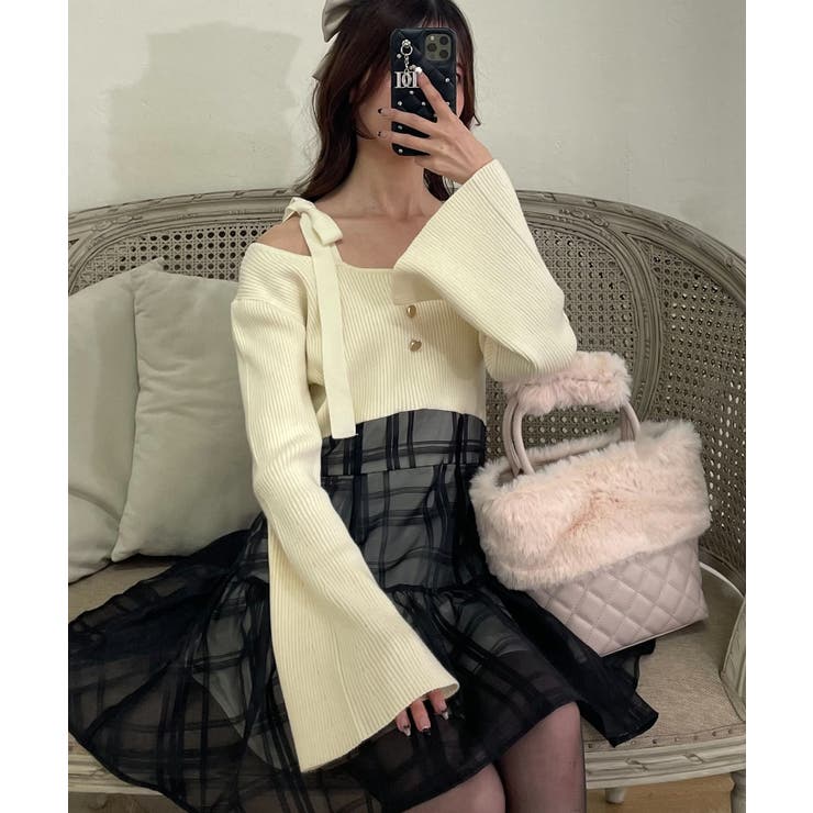 ショルダーリボンコルセットミニワンピ | MAJESTIC LEGON  | 詳細画像2 