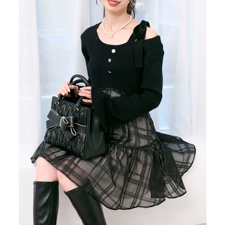 ショルダーリボンコルセットミニワンピ | MAJESTIC LEGON  | 詳細画像20 