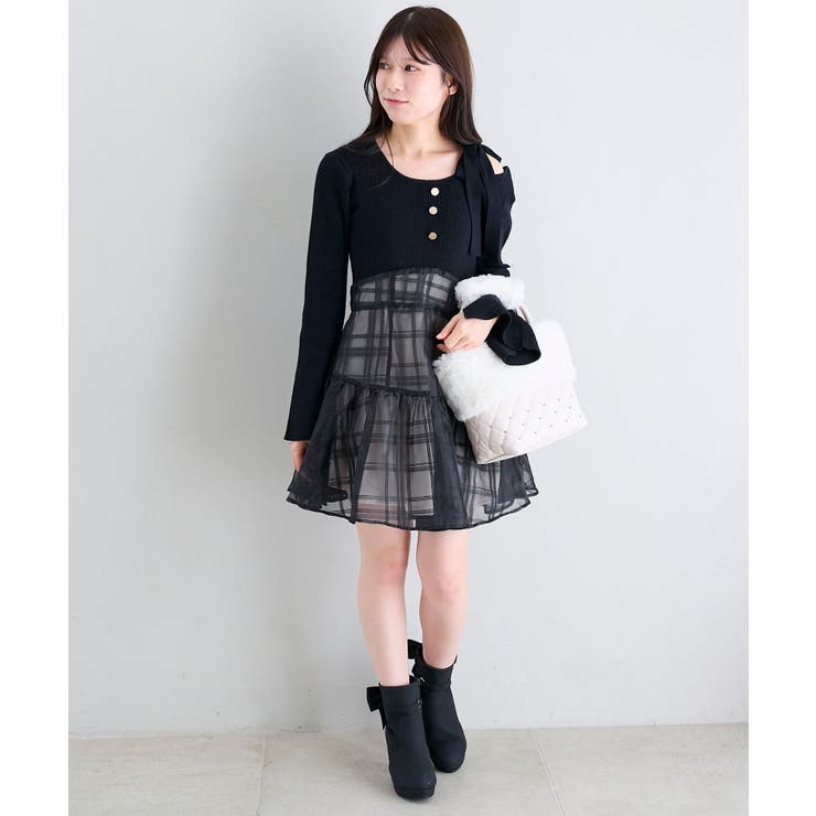 ショルダーリボンコルセットミニワンピ | MAJESTIC LEGON  | 詳細画像21 