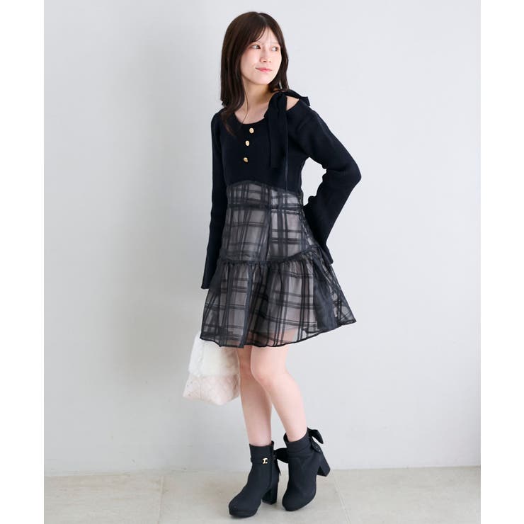 ショルダーリボンコルセットミニワンピ | MAJESTIC LEGON  | 詳細画像22 