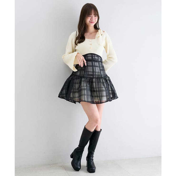 ショルダーリボンコルセットミニワンピ | MAJESTIC LEGON  | 詳細画像5 