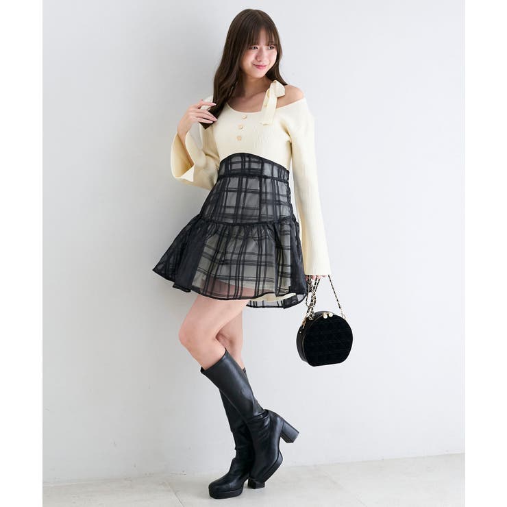 ショルダーリボンコルセットミニワンピ | MAJESTIC LEGON  | 詳細画像6 