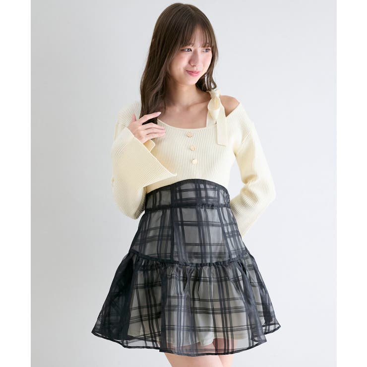 ショルダーリボンコルセットミニワンピ | MAJESTIC LEGON  | 詳細画像8 