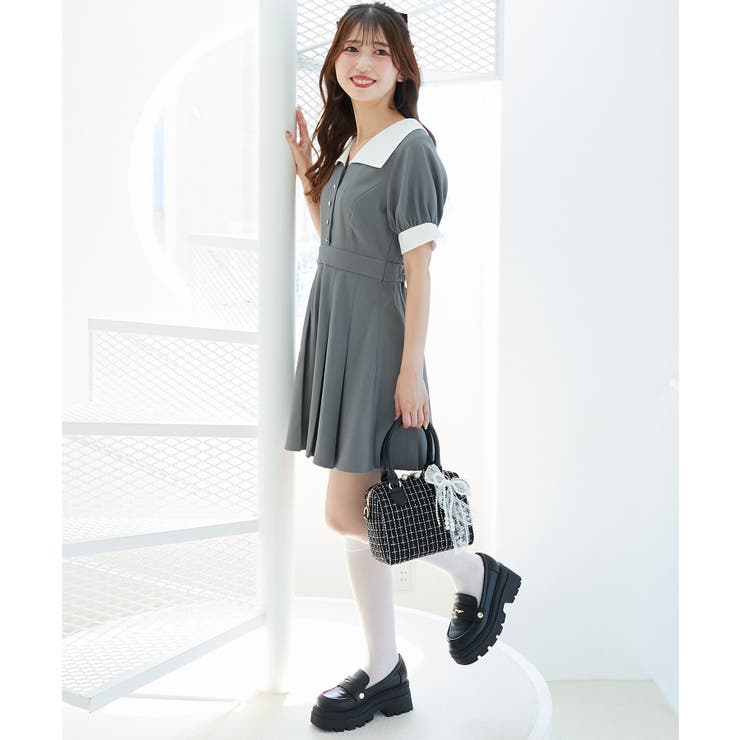 衿配色ミニワンピース | MAJESTIC LEGON  | 詳細画像11 