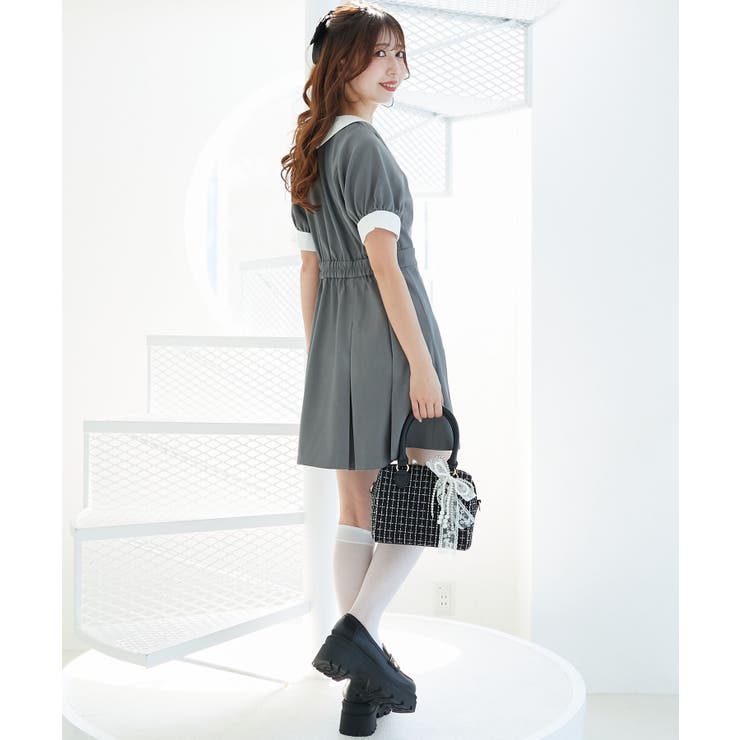 衿配色ミニワンピース | MAJESTIC LEGON  | 詳細画像12 