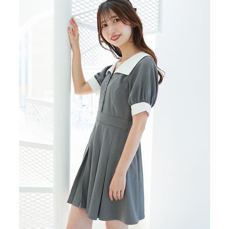 衿配色ミニワンピース | MAJESTIC LEGON  | 詳細画像14 