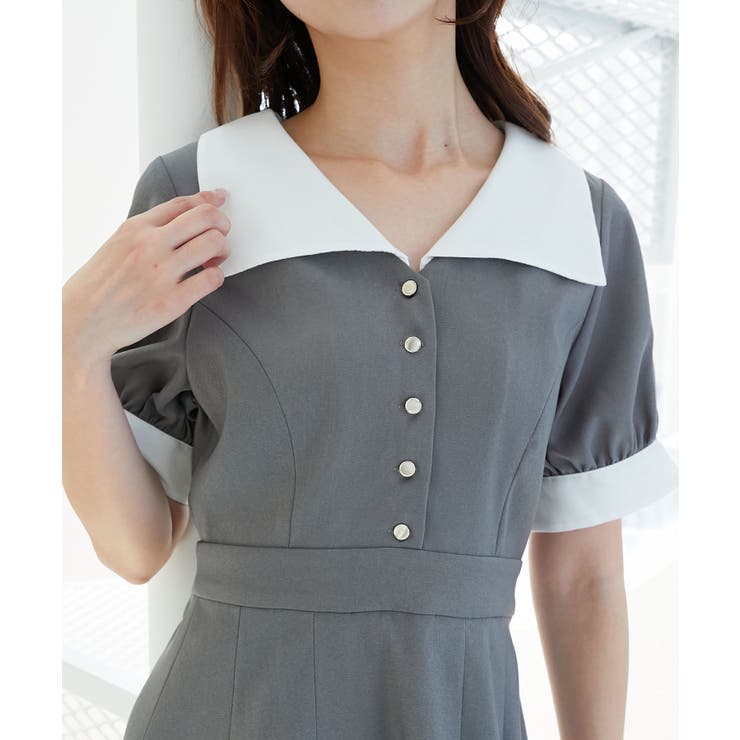 衿配色ミニワンピース | MAJESTIC LEGON  | 詳細画像16 