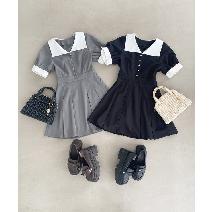 衿配色ミニワンピース | MAJESTIC LEGON  | 詳細画像19 