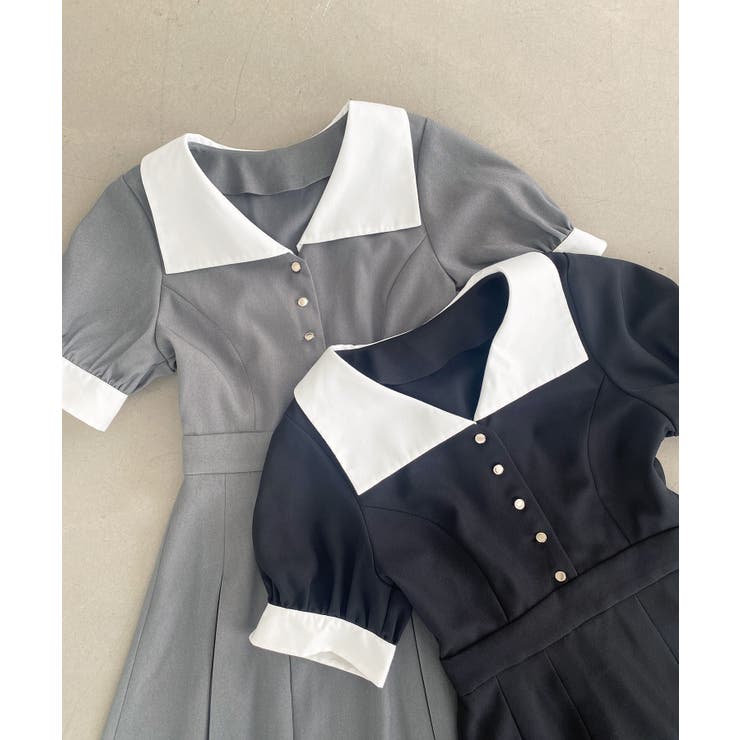 衿配色ミニワンピース | MAJESTIC LEGON  | 詳細画像20 