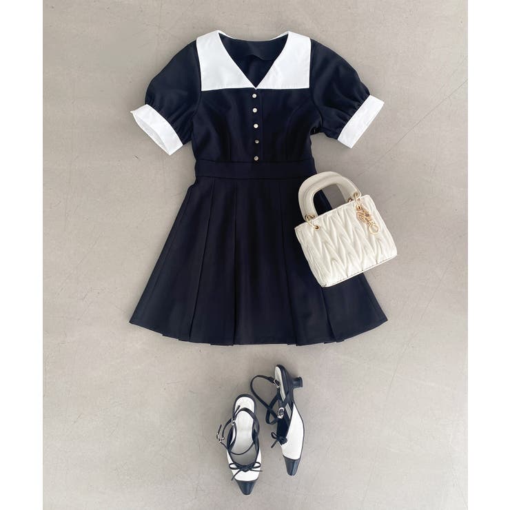 衿配色ミニワンピース | MAJESTIC LEGON  | 詳細画像22 