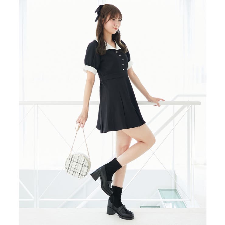 衿配色ミニワンピース | MAJESTIC LEGON  | 詳細画像3 