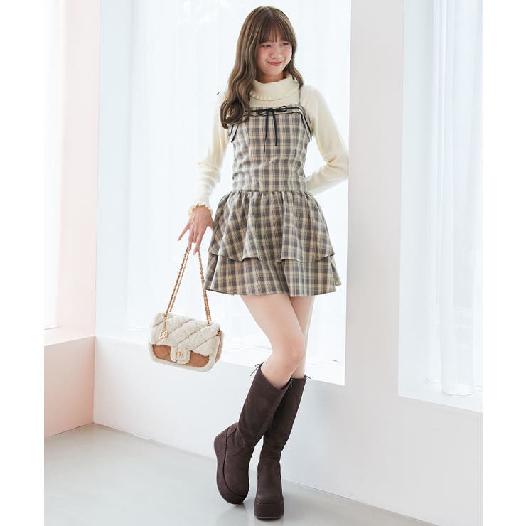 フードボレロ×ミニキャミワンピセット[品番：CTYW0004971]｜MAJESTIC