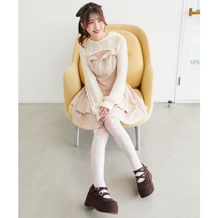 ベージュ | フードボレロ×ミニキャミワンピセット | MAJESTIC LEGON 