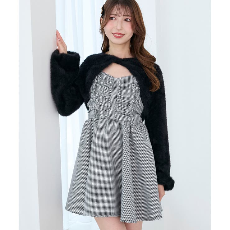 ふわふわニット×ミニワンピセット[品番：CTYW0005023]｜MAJESTIC LEGON