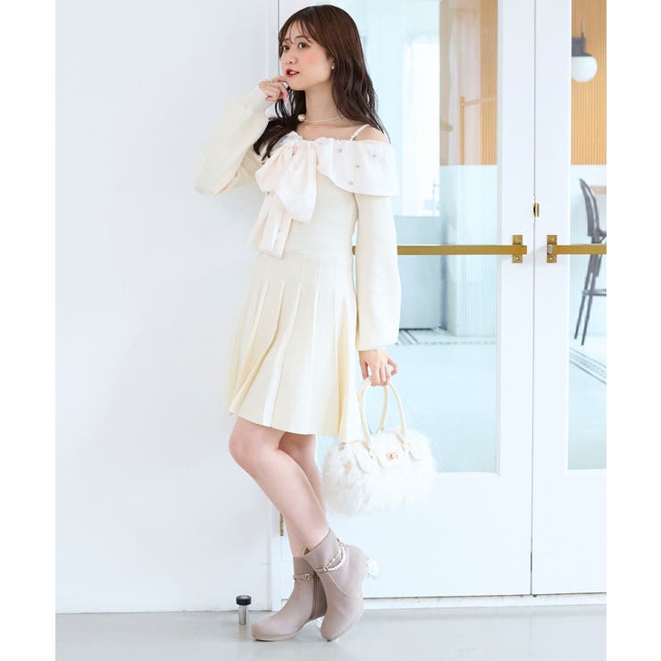 フロントビッグリボンニットミニワンピ | MAJESTIC LEGON  | 詳細画像12 