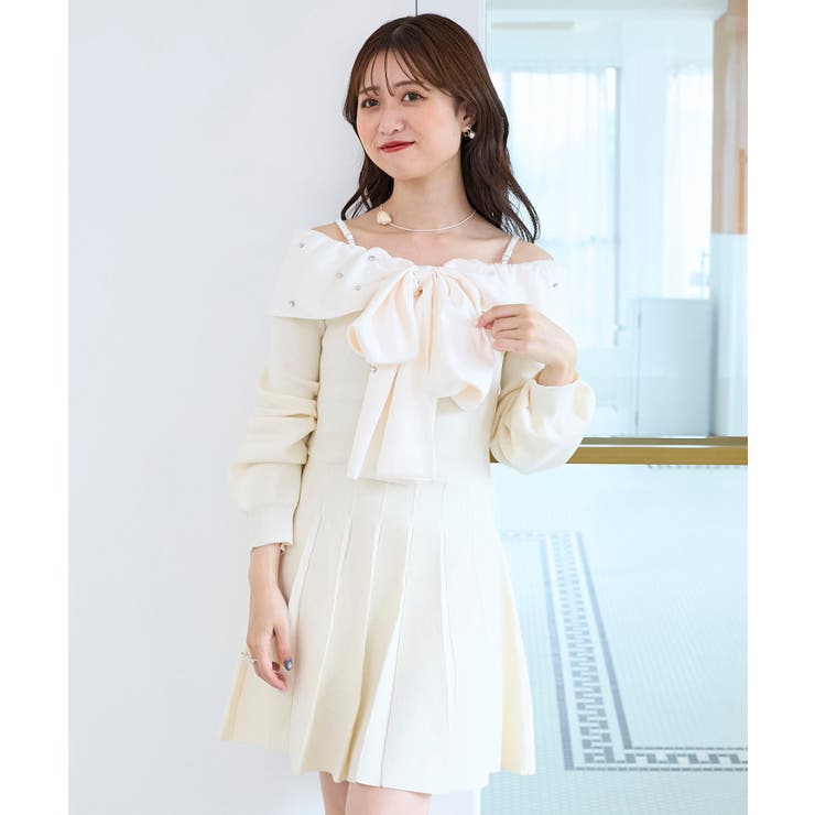 フロントビッグリボンニットミニワンピ | MAJESTIC LEGON  | 詳細画像14 