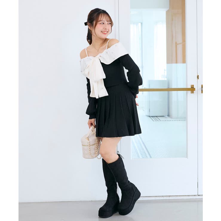 フロントビッグリボンニットミニワンピ | MAJESTIC LEGON  | 詳細画像5 