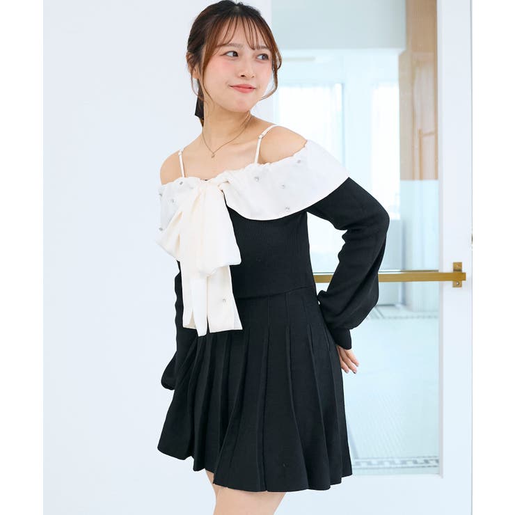 フロントビッグリボンニットミニワンピ | MAJESTIC LEGON  | 詳細画像8 