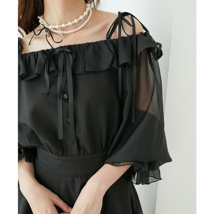 袖異素材ミニワンピース | MAJESTIC LEGON  | 詳細画像13 