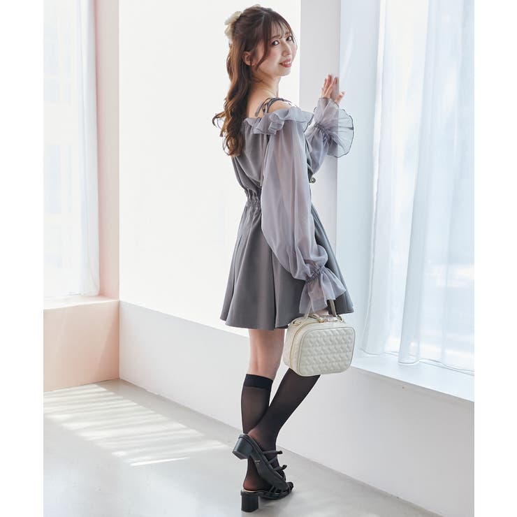 袖異素材ミニワンピース | MAJESTIC LEGON  | 詳細画像16 