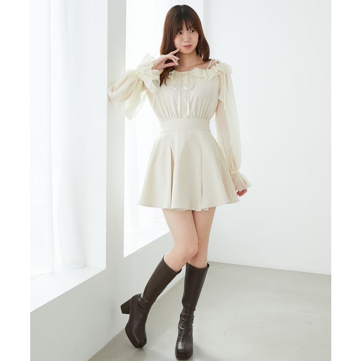 袖異素材ミニワンピース | MAJESTIC LEGON  | 詳細画像21 