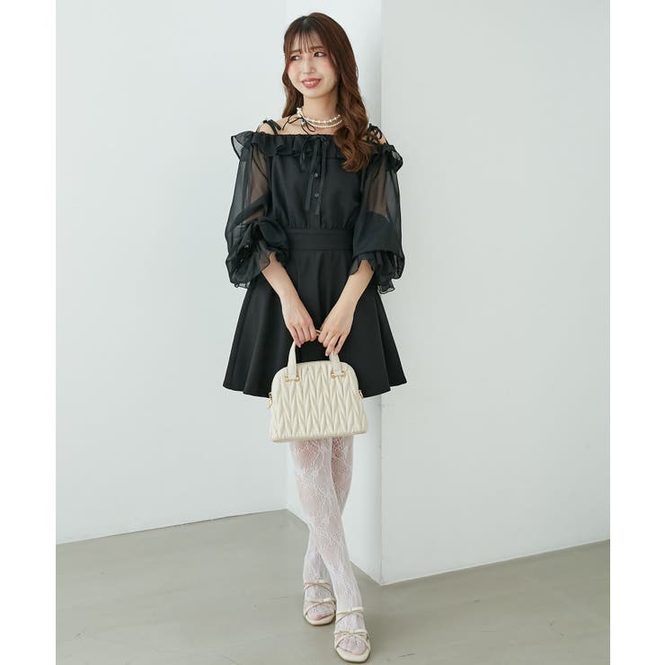 袖異素材ミニワンピース | MAJESTIC LEGON  | 詳細画像7 