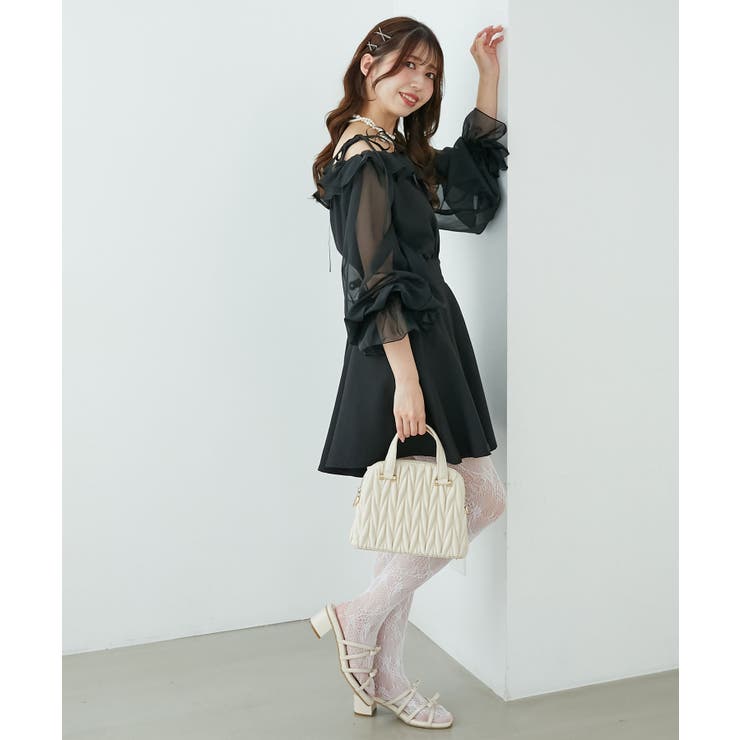 袖異素材ミニワンピース | MAJESTIC LEGON  | 詳細画像8 