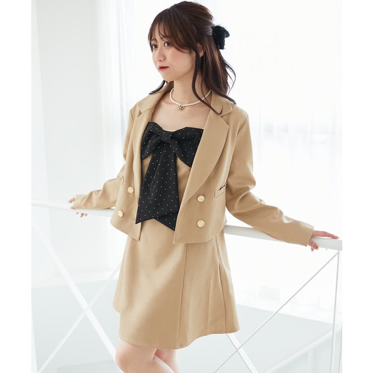 ベージュ | ダブルブレストショートジャケット | MAJESTIC LEGON 