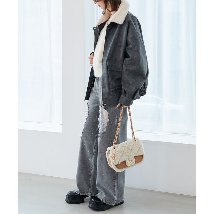 ヴィンテージライク合皮ブルゾン | MAJESTIC LEGON  | 詳細画像10 