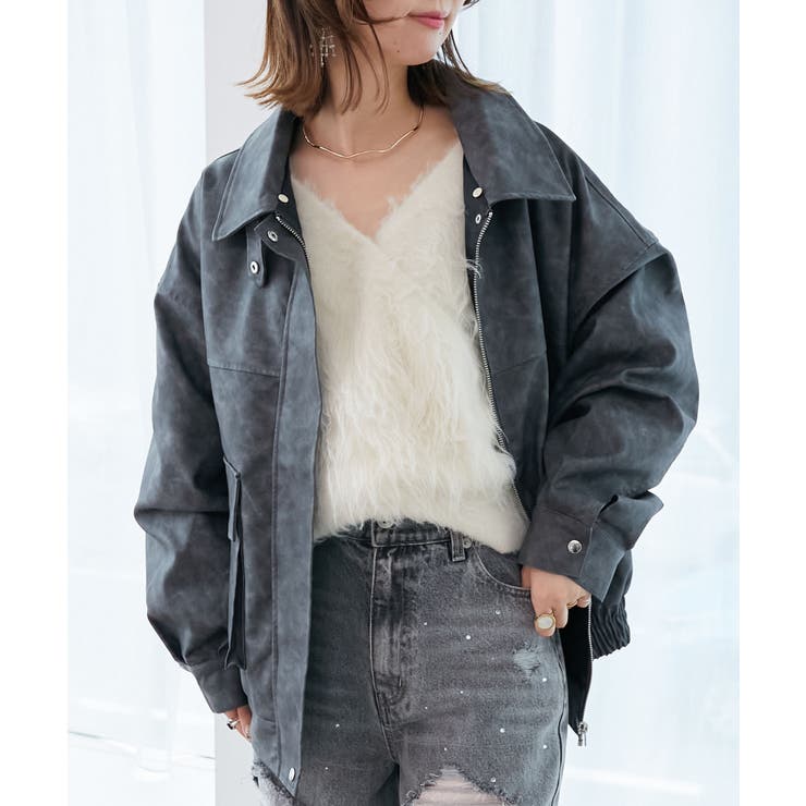 ヴィンテージライク合皮ブルゾン | MAJESTIC LEGON  | 詳細画像16 