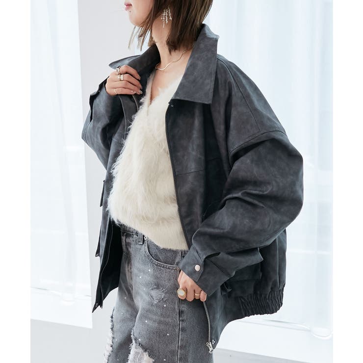 ヴィンテージライク合皮ブルゾン | MAJESTIC LEGON  | 詳細画像17 