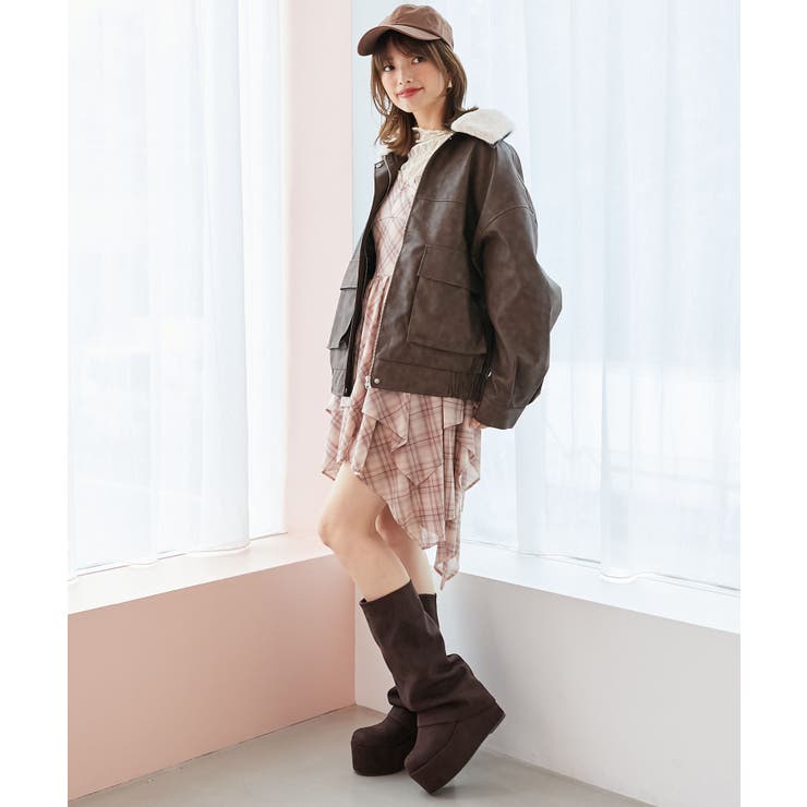 ヴィンテージライク合皮ブルゾン | MAJESTIC LEGON  | 詳細画像3 